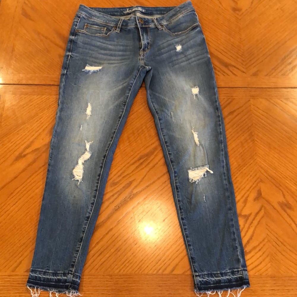 EUC American Rag distressed jeans juniors size 7 - Picture 2 of 8